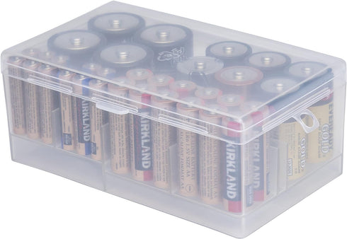 Dial Industries B331FN Battery Organizer Case 12 AAA, 12 AA, 6 C, 4 D Clear...