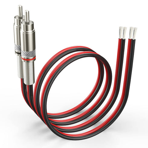 Pixelman(14AWG 2.5ft Red/Black RCA Plug to Speaker Wire,Speaker Bare Cable to RCA Plug Adapter,Heavy 14 Gauge Speaker Wire RCA Jacks Speaker Cord,...