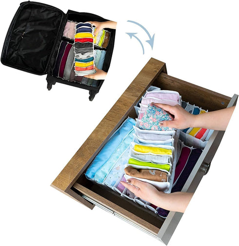 Drawer Organizer Baby Clothes, Drawer Dividers Organizers Clothes Storage Box for Baby Onesie, Underwear, Socks, Shirts, Accordion Drawer Organize...