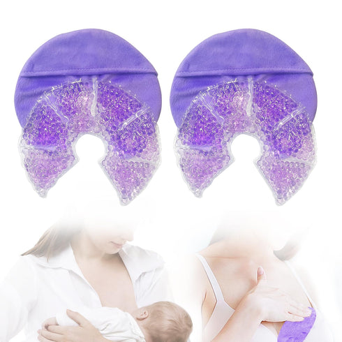 Hot Cold Gel Bead Breast Therapy Pack,Breast Ice Packs for Breastfeeding,Relief for Breastfeeding,Nursing Pain, Mastitis,Engorgement,Plugged Ducts...