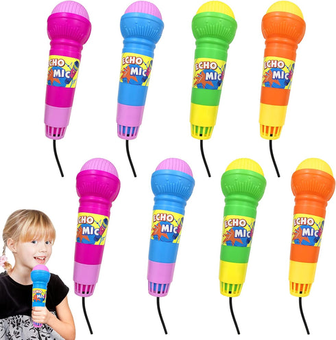 8 PCS Echo Toy Microphones for Kids Karaoke Mics for Children with Echo Effect Lightweight Music Toys Fun Supplies for Birthday Picnic BBQ or Part...