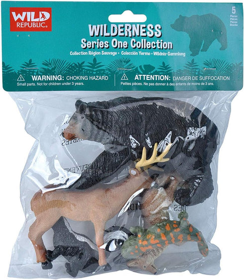 Wild Republic Skunk, Black Bear, Deer, Coyote, Salamander, Kids Gifts, Educational Toys, Wilderness Polybag, 5-Pieces , Wilderness Series 1...