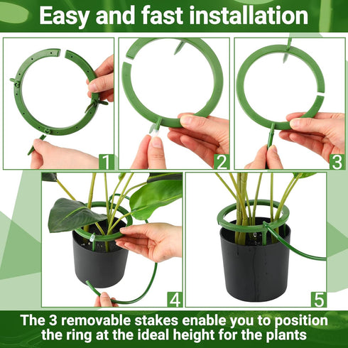 4 Set Hydro Halo Water Ring 5" W 3 Leg Support Drip Emitter Drip Ring with Built in 1/8 in Barbed Inlet Fitting 3 Removable Stakes for Grow Media ...