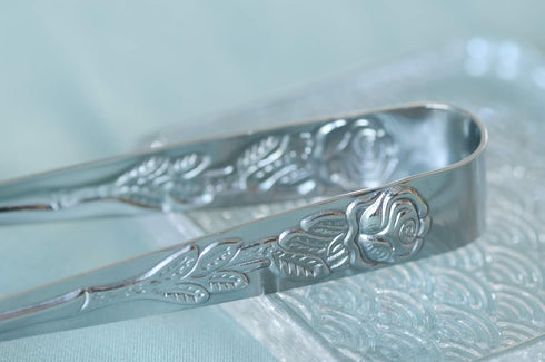 6PCS Mini Serving Tongs 4-Inch Small Rose Sugar Cube Tongs (Silver)...