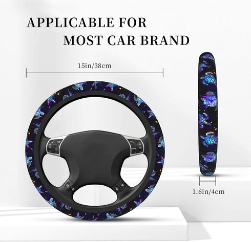 Sea Turtle Steering Wheel Cover Anti-Slip,Sweat Absorption Universal 15 inch Steering Wheel Covers Cute car Accessories for Men Women...