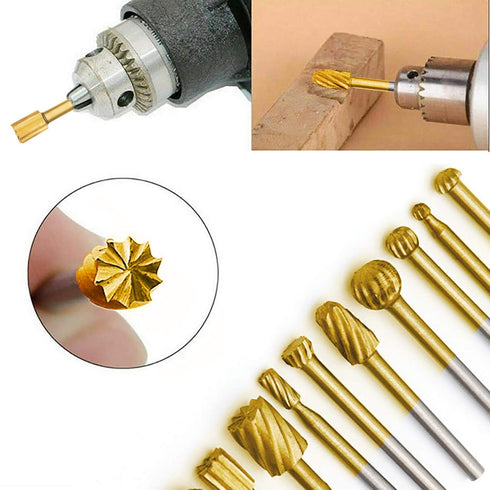 20pcs Rotary Bits Burr Set with 1/8 inch Shank for DIY Woodworking, Carving, Engraving, Drilling....