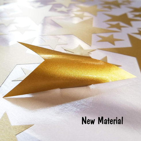 Star Wall Decals (189 Count) - Gold Star Decals for Nursery, Removable Peel and Stick, Vintage Gold...