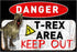 Funny Beware of Dog Sign Private Property No Trespassing Warning Signs, Danger T-Rex Area Keep out, Yard Sign Garage Farm Garden Wall Decor Sign P...