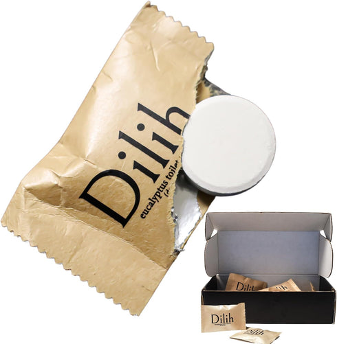 Premium Bathroom Air Freshener | Dilih Toilet Tablets | Elegant & Dissolvable | Eucalyptus | Drop One In and Eliminate The Odor | 24 Count...
