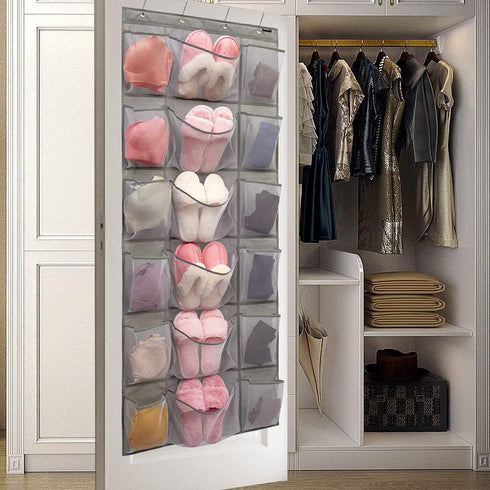 Over The Door Hanging Shoe Rack Organizer 18 Pockets Organizer with 6 Extra Large Mesh Pockets for Shoe Holder Storage (18 Pockets)...