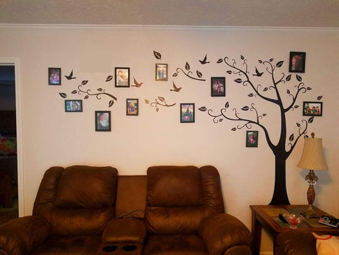 Large Family Tree Wall Deccor for Living Room, DIY Black Photo Frame Wall Decor Sticker Decal Art Décor for Living Room Home Decor(Black Tree)...