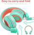 A21 Kids Headphones for School/PC/Cellphone/Airplane Travel with 3.5mm Jack Children Boys Girls Foldable Wired On-Ear Headset (Mint Coral)......