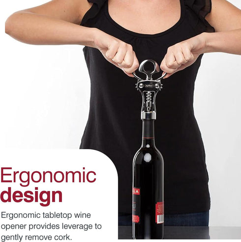 Zyliss Stainless Corkscrew & Bottle Opener - Wine Corkscrew & Beer Bottle Opener with Rubber Handles - Dishwasher-Safe Kitchen Tool & Gadget...