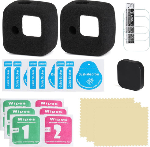 HSU Windslayer Cover and Lens Screen Protector for GoPro Hero 11 Black Mini, Windslayer Cover (2 Pack) + Screen Protector (3 Pack) + Lens Cap, Vid...