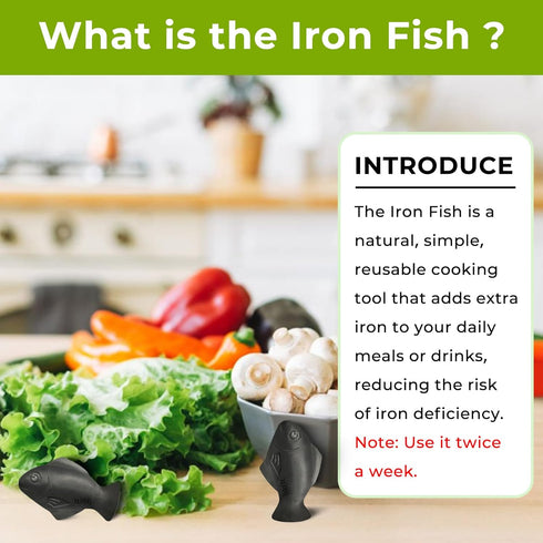 Iron Fish, 2 Pack Iron Fish for Iron Deficiency, A Natural Source of Iron, Safe Cooking Tool to Add Iron to Food and Water, Reduces Risk of Iron D...