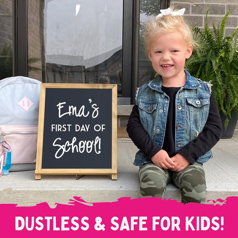 White Chalk Markers Fine Tip (4 Pack 3mm) - Wet & Dry Erase Chalk Pens for Blackboard, Chalkboards, Windows, Signs, Glass, Bistro - 3mm Reversible...