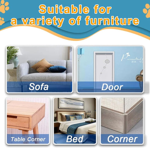 Cat Couch Protector 2Pack 6x17in & 5Pack 17x9in & 5Pack 17x11in Cat Training Self-Adhesive Couch Clear Tape Scratch Deterrent for Sofa Door Walls ...
