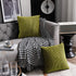 DEZENE 18x18 Moss Green Throw Pillow Cases: 2 Pack Original Striped Velvet Square Decorative Pillow Covers for Farmhouse Couch...