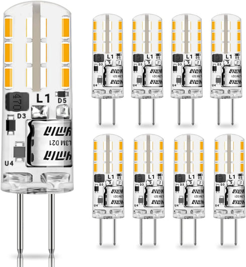 YUIIP G4 LED Bulb 2W 10W 20W Halogen Bulbs Replacement AC/DC 12V G4 Bi-Pin Base Light Warm White 3000K Lamp for Landscape, Under Cabinet Lighting,...