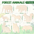 48 Pack Unfinished Wooden Woodland Forest Animal Life Cutouts,Bear,Fox,Elephant,Rabbit,Squirrel,Horse,Rhinoceros,Owl Shapes Model for Home Decor O...