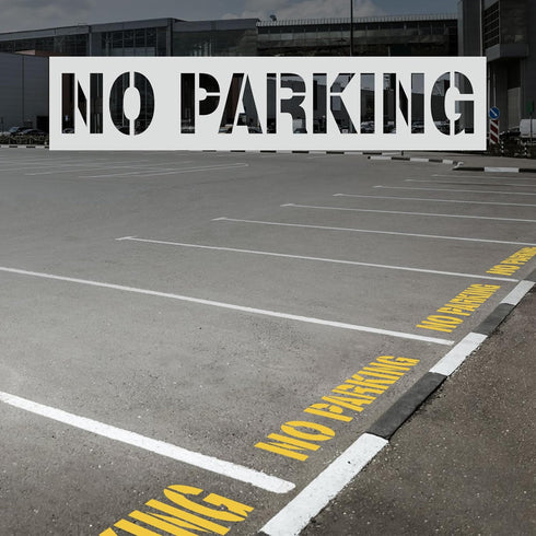 2pcs No Parking Stencils, 4 Inch Letter Stencils Flexible Plastic Parking Lot Paint Templates Parking Lot Stencils Traffic Curb Painting Marking S...