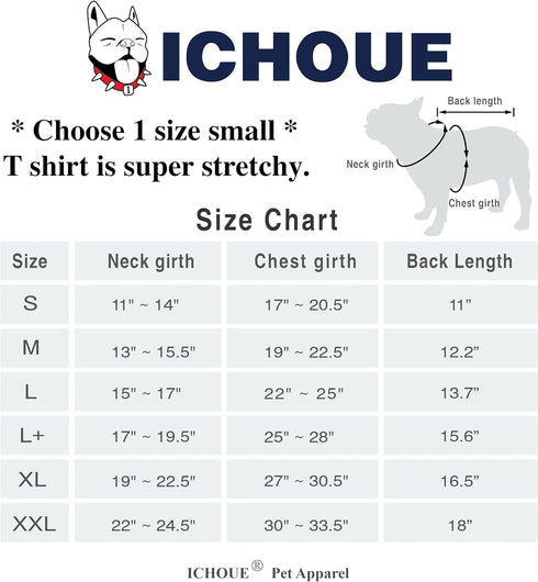 iChoue French Bulldog Summer Cooling High Stretchy Breathable Cotton T Shirts Vest Clothes for Medium Dogs Large Frenchie Pug English Pitbull Bost...