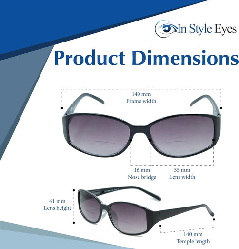 In Style Eyes Stylish Tinted Reader Bifocal Sunglasses - Full-Rimmed, Oblong Frame Reading Glasses - Non-Polarized Lens - Burgundy - 1.75x...