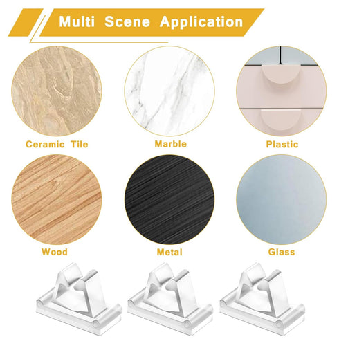 Clear Cable Management Clips, 50Pcs Adhesive Cord Holder Wire Hanger Electric Cord Organizers for Nightstand Office Desk Home Wall Car Wiring - Tr...