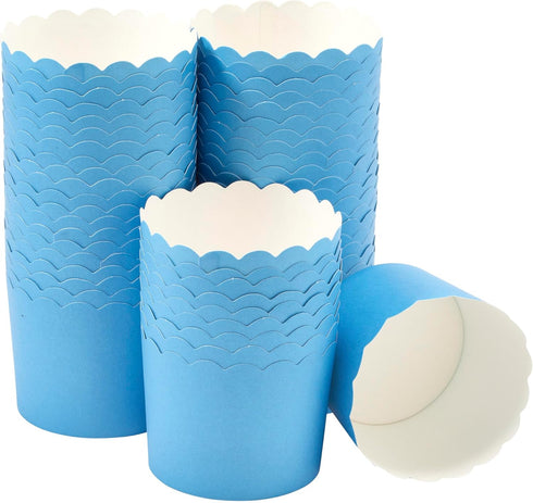 DecoPac Blue Scalloped Baking Cups,50 Count(Pack of 1), Perfect For Delicious Cupcakes, Delicate Scalloped Edge, 50 Oven Safe Cupcake Cases...