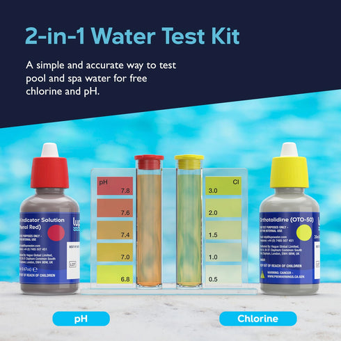 Lupo 2-in-1 Water Test Kit for Swimming Pools & Spas | Water Chemical Test Kit for pH and Free Chlorine...