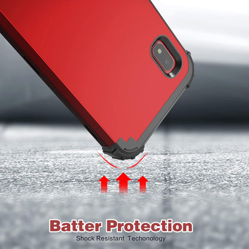 IDweel for Galaxy A10E Case with Tempered Glass Screen Protector, for Galaxy A10E, Hybrid 3 in 1 Shockproof Slim Heavy Duty Protection Hard PC Cov...