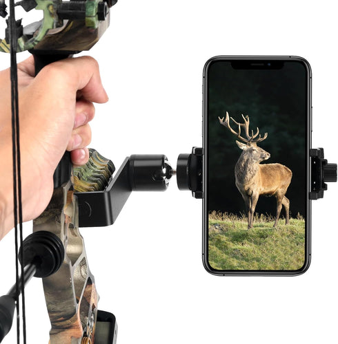 Universal Bow Phone Mount 360° Cell Phone Holder for Archery Phone Mount for Compound Bow Hunting Photos and Video Moment Recorder...