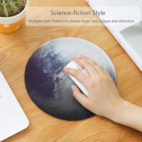 HaloVa Mouse Pad, Anti Slip Planet Mouse Mat for Desktops, Computer, PC and laptops, Customized Round Mouse Pad for Office and Home, Moon...