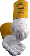 Caiman Premium Goat Grain TIG Welding Gloves, 4-Inch Gold Extended Cuff, Unlined, White/Gold, Medium (1600-4)...