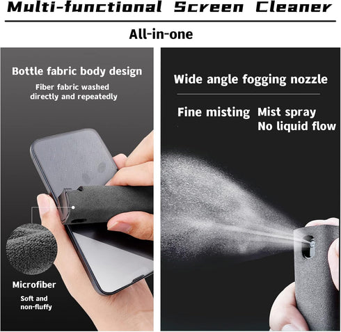 3 in 1Fingerprint Proof Screen Cleaner Tool, Touchscreen Electronic Screen Cleaner, All in One Cleaning Kit with Microfiber and Soft Fiber Flannel...