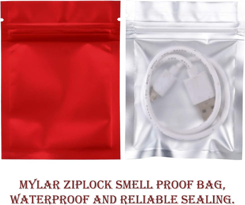 Blulu 100 Pieces Resealable Foil Proof Bags Scent Proof Flat Pouch Clear Smell Sealable Packing Bags Iridescent for Food Storage Snack Jewelry(3 x...