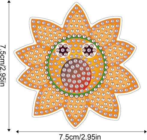 Tontut 8 Pcs Diamond Painting Magnet Fridge Stickers, Diamond Art Kits Floral Smiley Face Fridge Stickers, Diamond Art Crafts for Adult Beginners,...