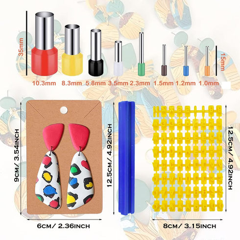 299 PCS Polymer Clay Cutters Set, 18 Shapes Clay Earring Cutters with Earrings Accessories, Clay Pattern Cutting Molds, Plastic Clay Cutters for P...
