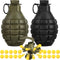 Tactical Toy-Grenade for CS Battle Game,2Pcs Fall Resistant Refillable Fun Impact,Pull Ring Grenade Toy with 20 Foam Ammo for 14+ Outdoor Sport...