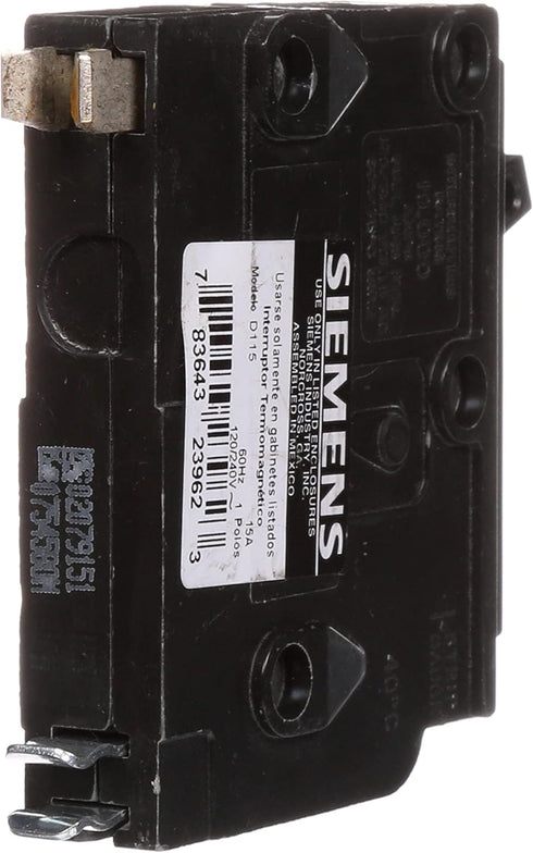 Siemens -HI 15-Amp Siemens D115 QO Replacement Single Pole Circuit Breaker, shown in The image...