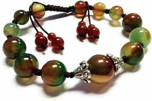 Beautiful Handmade Peacock Agate Beads Bracelet for Protection, Strength and Harmony...