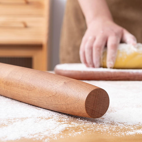 French Rolling Pin, 15.75 Inches Wood Rolling Pins for Baking, Extra Long Classic Wooden Dough Roller for Fondant Pizza Pie Crust Cookie Pastry, K...