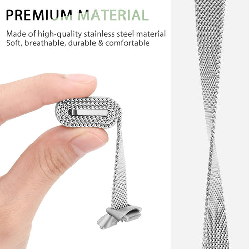 Vanjua Metal Band Compatible with Fitbit Luxe Bands, Stainless Steel Mesh Loop Adjustable Wristband Replacement Strap for Fitbit Luxe/Luxe Special...