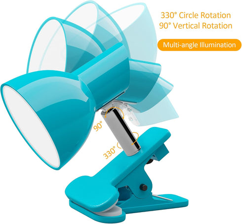 LED Clip lamp,5W Super Bright Desk Light, 330° Rotation Small Lamp with Clamp on Desk/Table/Bed Headboard/Cupboard Home Lighting, Modern and Save ...