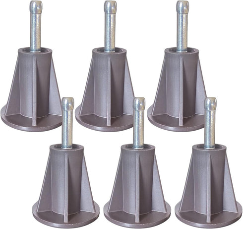 Home's Place Steel Stem Bed Frame Feet to Replace Wheels. Replacement Feet Make Your Bed Sturdy and Protect Floor. Easy to Install. Set of 6...