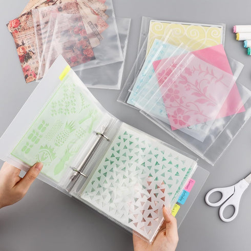 2 Set 6x6 inch inch and 5x6.4inch Clear Stamps Storage Embossing Folder Storage Photo Storage Album Seal Bags Storage Keeper Cards Folder Storage ...