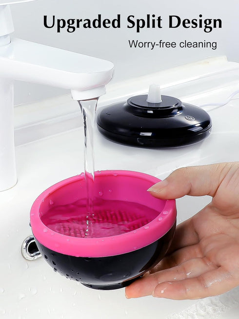 Makeup Brush Cleaner Machine Leumorcioa Electric Silicone Cosmetic Brush Cleaners For Girl Women- Automatic Deep Cleaning Makeup Brush Washer- Mak...