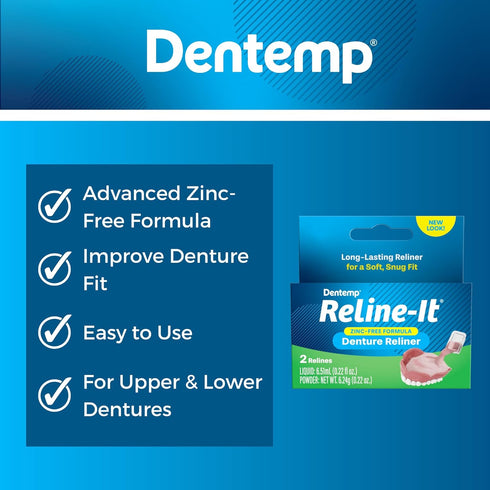 Dentemp Repair-it Denture Repair Kit & Reline-it Denture Reliner - Denture Kit (Multi-Pack) - Refit and Tighten Dentures for Both Upper & Lower De...