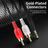 3.5mm to 2 Male RCA Cable - 6FT Stereo Audio Adapter Braided Hi-Fi Sound Auxiliary Y Splitter, Metal Shell Shielded Aux RCA Y Cord Compatible with...