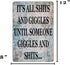 Rogue River Tactical Funny Sh%TS and Giggles Metal Tin Sign, 12x8 Inch, Wall Decor Man Cave Bar...